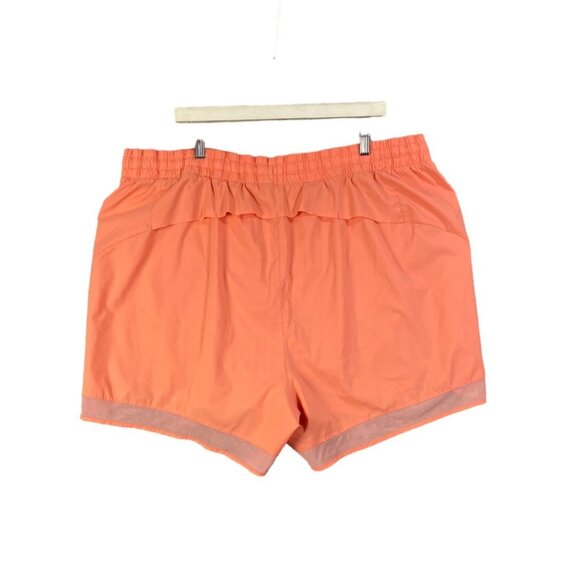 ATHLETA Mesh Racer Run Short 4" Women SZ 3X Coral Lined Drawstring Elastic Waist - Picture 2 of 8